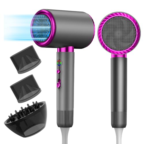 AIUNAOM 2400W Professional Ionic Hair Dryer with 3 Modes, 2 Temperatures, 2 Concentrators and 1 Diffuser